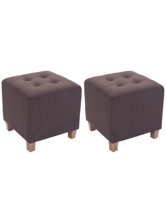 Lot de 2 tabourets Pharaon, lumière antique, brun