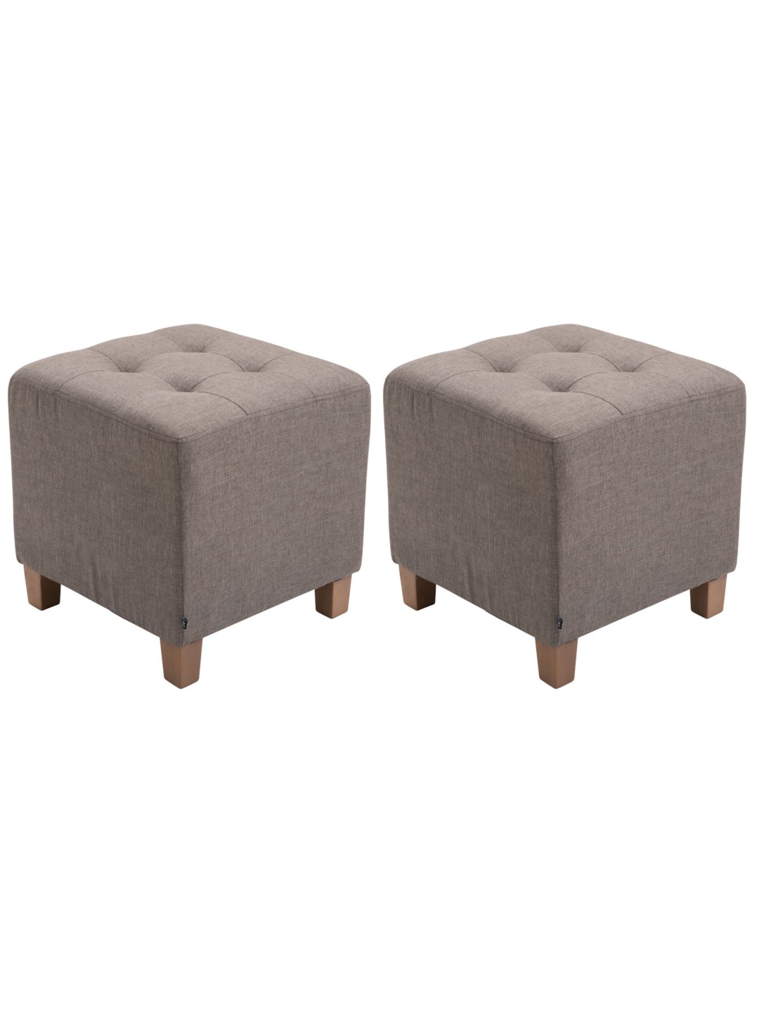 Lot de 2 tabourets Pharaon, lumière antique, taupe