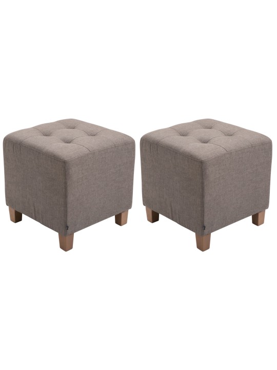 Lot de 2 tabourets Pharaon, lumière antique, taupe Lot de 2 tabourets Pharaon, lumière antique, taupe