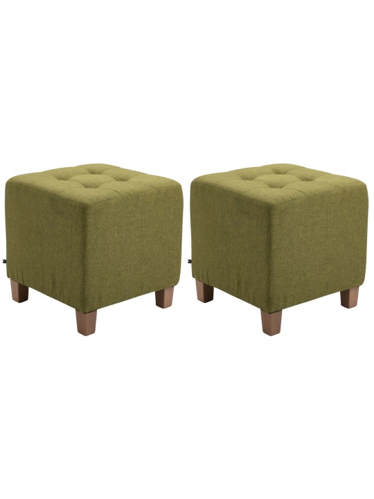 Lot de 2 tabourets Pharaon, lumière antique, vert