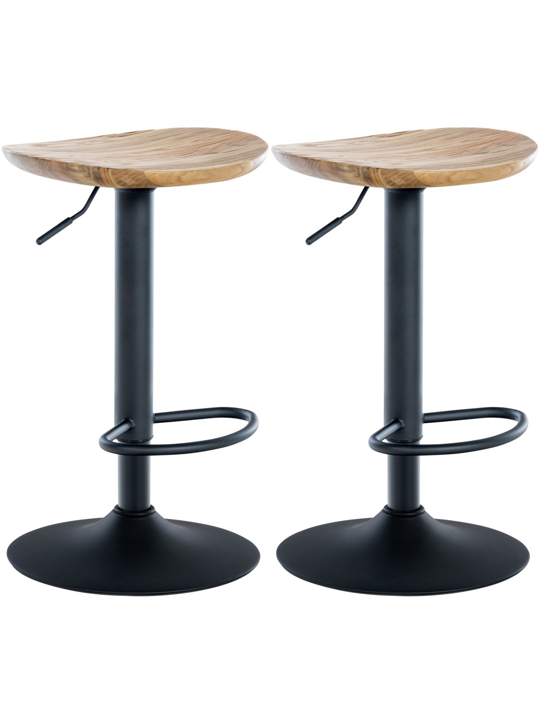 Lot de 2 tabourets de bar Skelde, naturel