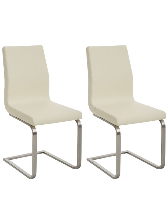 Lot de 2 chaises de salle à manger Belfort, crème
