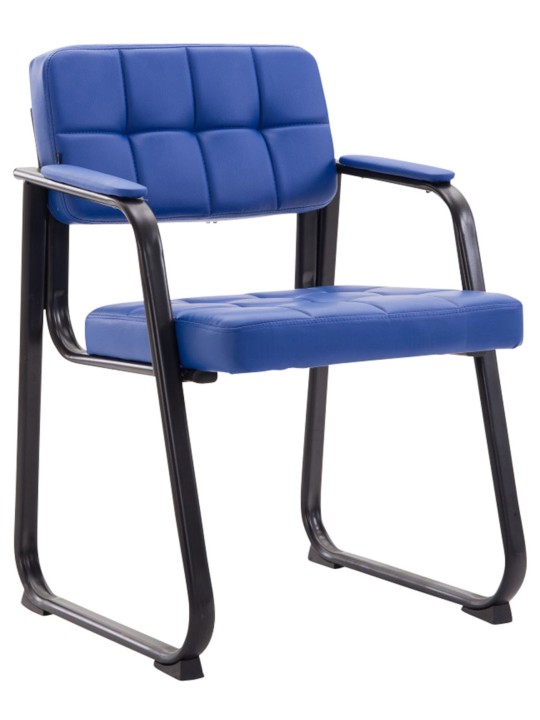 Lot de 2 chaises visiteurs Canada B simili cuir, bleu