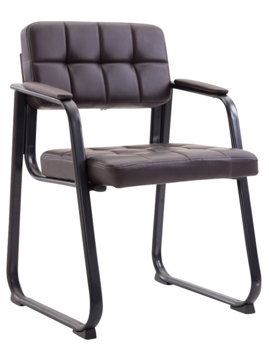 Lot de 2 chaises visiteurs Canada B simili cuir, brun