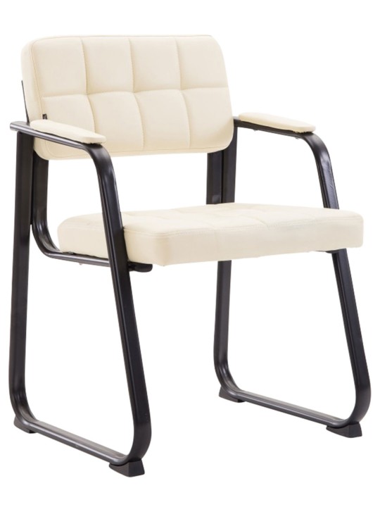 Lot de 2 chaises visiteurs Canada B simili cuir, crème