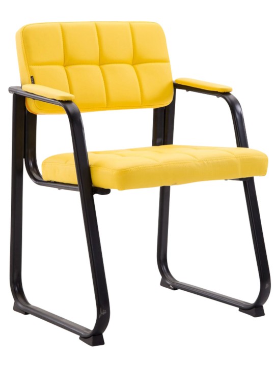 Lot de 2 chaises visiteurs Canada B simili cuir, jaune
