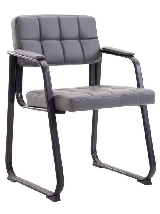 Lot de 2 chaises visiteurs Canada B simili cuir, gris