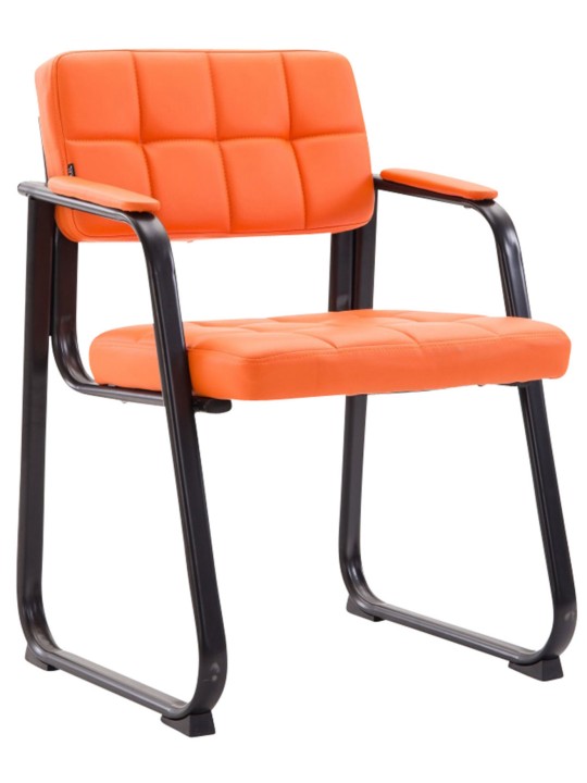 Lot de 2 chaises visiteurs Canada B simili cuir, orange