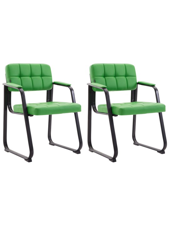 Lot de 2 chaises visiteurs Canada B simili cuir, vert