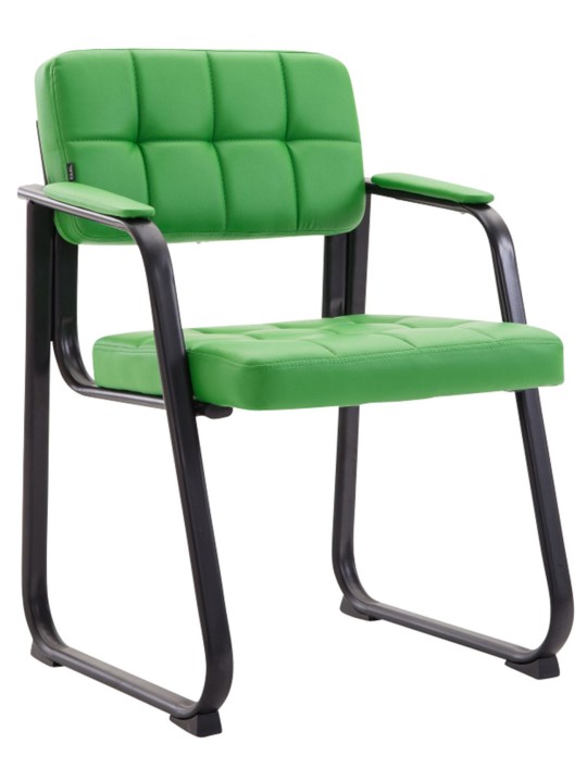 Lot de 2 chaises visiteurs Canada B simili cuir, vert