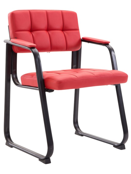 Lot de 2 chaises visiteurs Canada B simili cuir, rouge