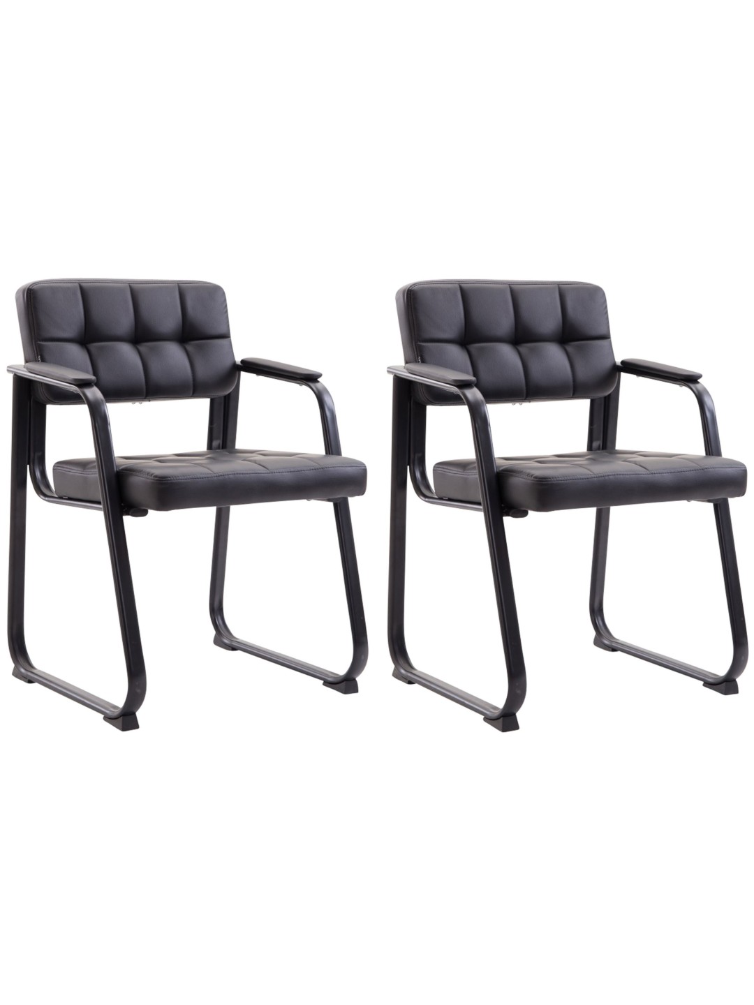 Lot de 2 chaises visiteurs Canada B simili cuir, noir