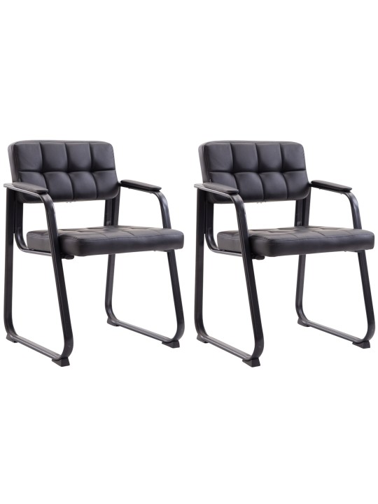 Lot de 2 chaises visiteurs Canada B simili cuir, noir