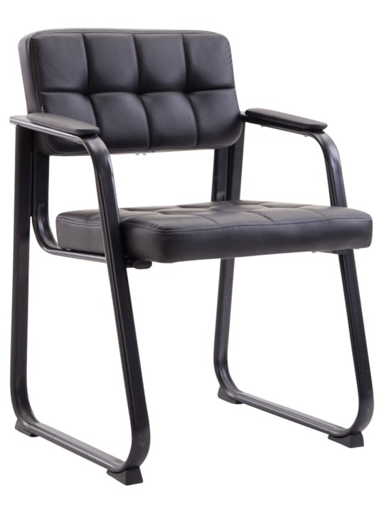 Lot de 2 chaises visiteurs Canada B simili cuir, noir