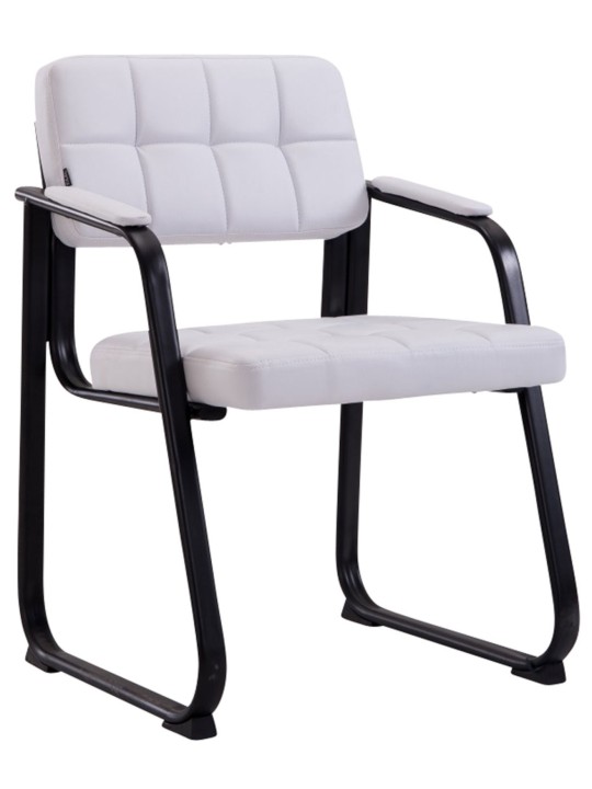 Lot de 2 chaises visiteurs Canada B simili cuir, blanc