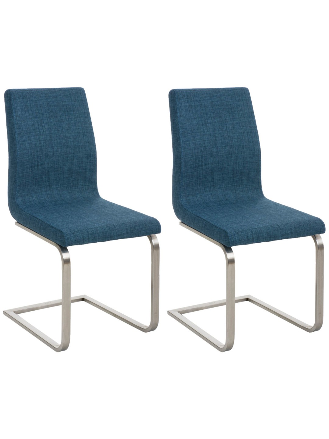 Lot de 2 chaises de salle à manger tissu Belfort, bleu