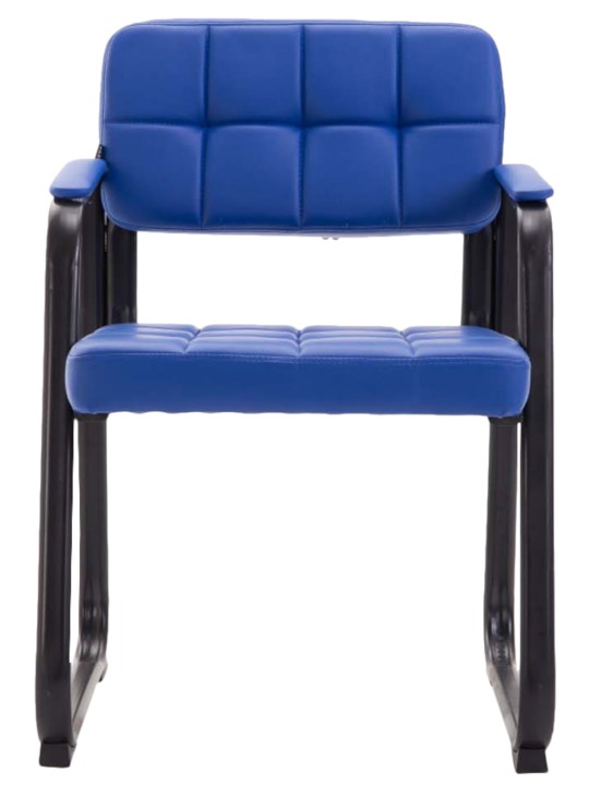 Lot de 2 chaises visiteurs Canada B simili cuir, bleu