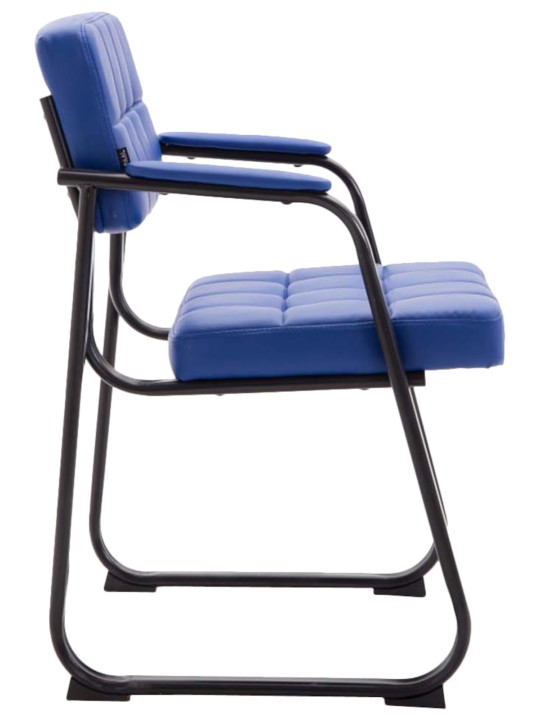 Lot de 2 chaises visiteurs Canada B simili cuir, bleu