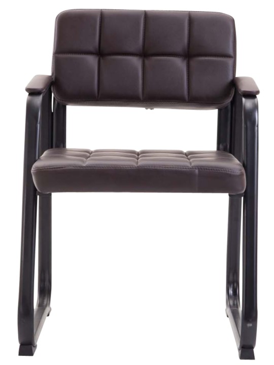 Lot de 2 chaises visiteurs Canada B simili cuir, brun