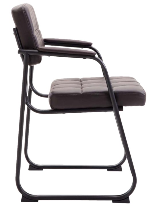 Lot de 2 chaises visiteurs Canada B simili cuir, brun