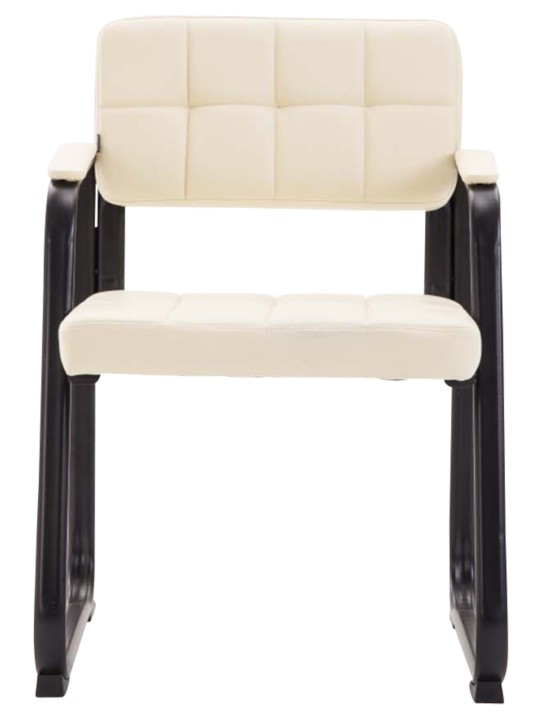 Lot de 2 chaises visiteurs Canada B simili cuir, crème