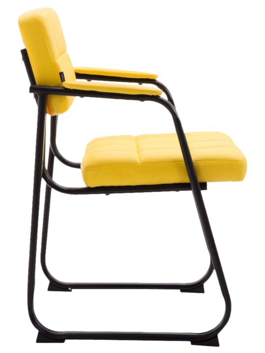 Lot de 2 chaises visiteurs Canada B simili cuir, jaune