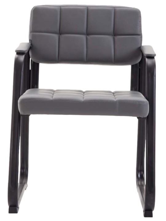 Lot de 2 chaises visiteurs Canada B simili cuir, gris