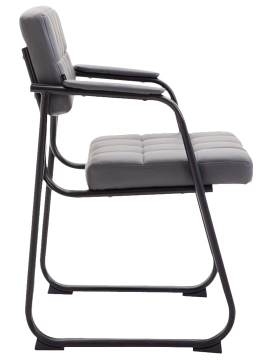 Lot de 2 chaises visiteurs Canada B simili cuir, gris