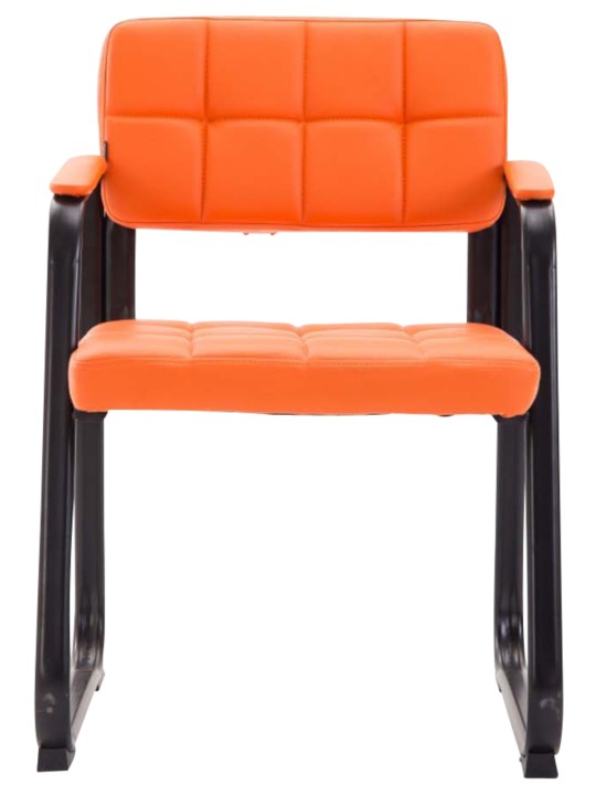 Lot de 2 chaises visiteurs Canada B simili cuir, orange