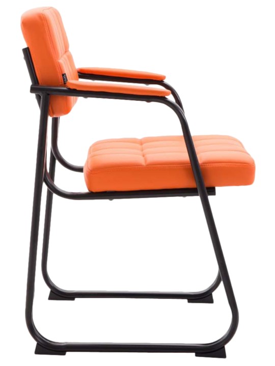 Lot de 2 chaises visiteurs Canada B simili cuir, orange