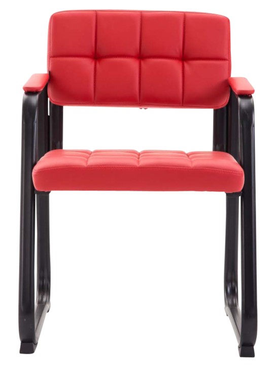 Lot de 2 chaises visiteurs Canada B simili cuir, rouge