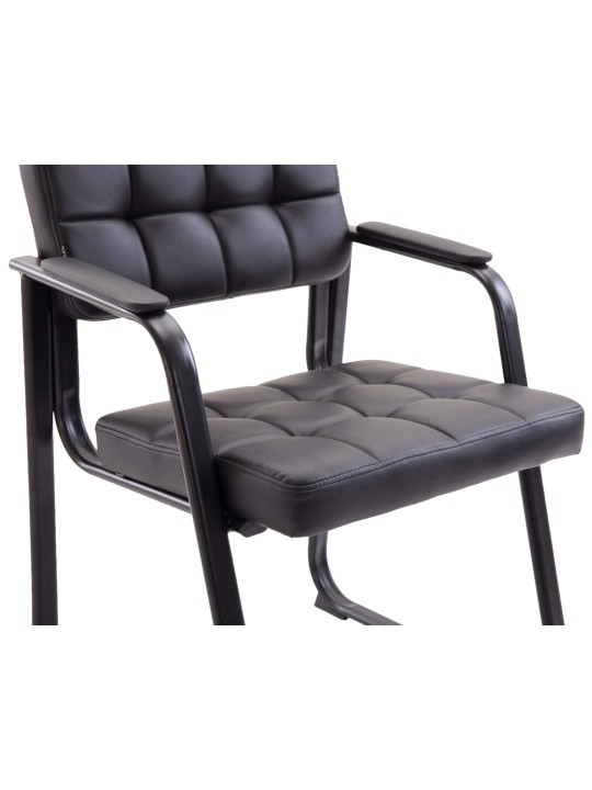 Lot de 2 chaises visiteurs Canada B simili cuir, noir