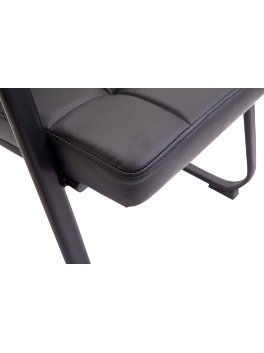 Lot de 2 chaises visiteurs Canada B simili cuir, noir