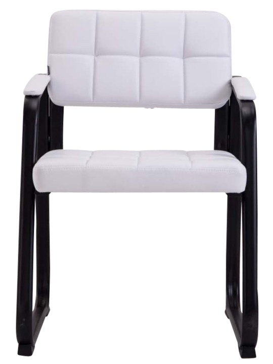Lot de 2 chaises visiteurs Canada B simili cuir, blanc