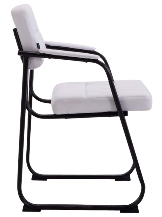Lot de 2 chaises visiteurs Canada B simili cuir, blanc
