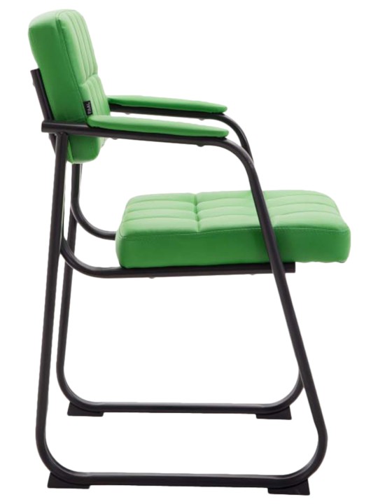 Lot de 2 chaises visiteurs Canada B simili cuir, vert