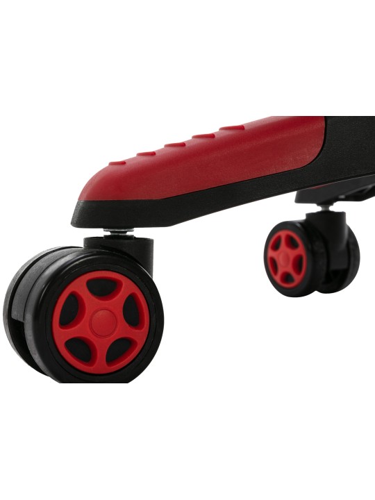 Chaise de bureau Clovis simili cuir, noir/rouge