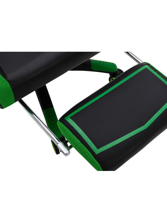 Chaise de bureau Clovis simili cuir, noir/vert