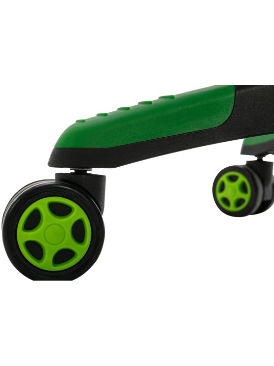 Chaise de bureau Clovis simili cuir, noir/vert