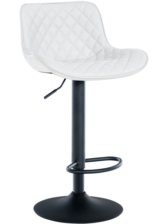 Tabouret de bar Minosa simili cuir, blanc