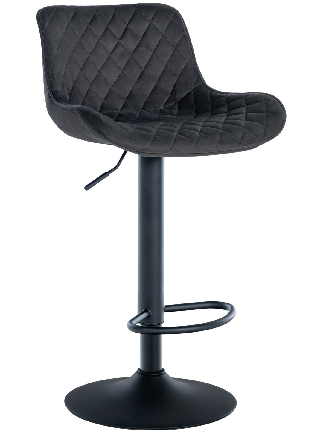 Tabouret de bar Minosa velours, noir
