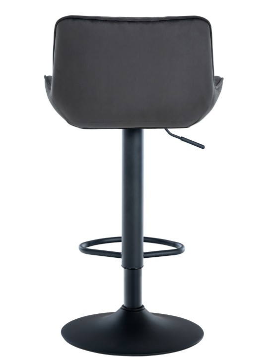 Tabouret de bar Minosa velours, noir