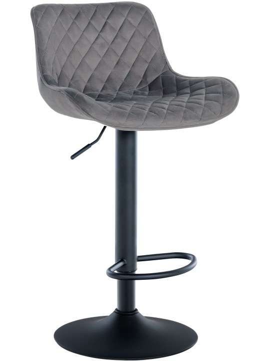 Tabouret de bar Minosa velours, gris foncé