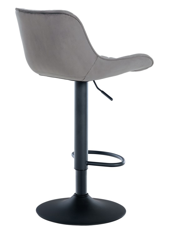 Tabouret de bar Minosa velours, gris foncé
