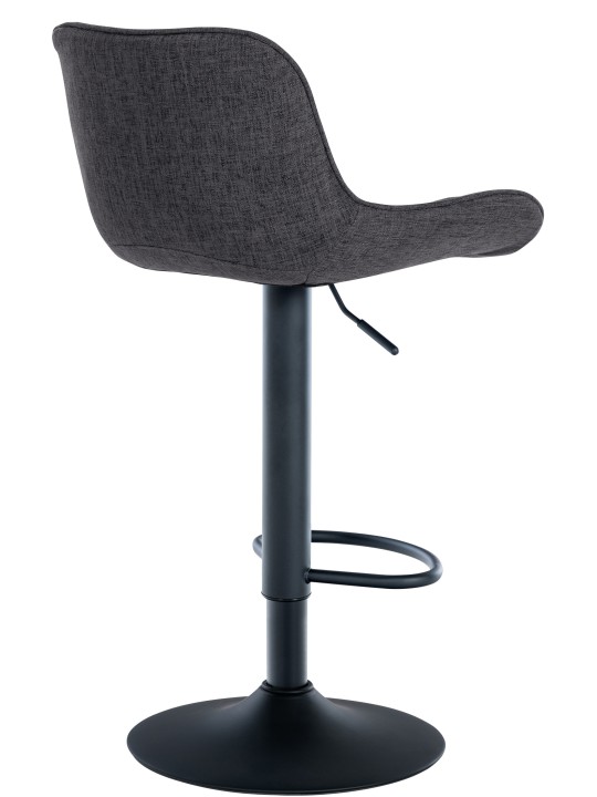 Tabouret de bar Minosa tissu, noir