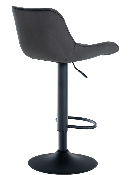 Lot de 2 tabourets de bar Minosa velours, noir