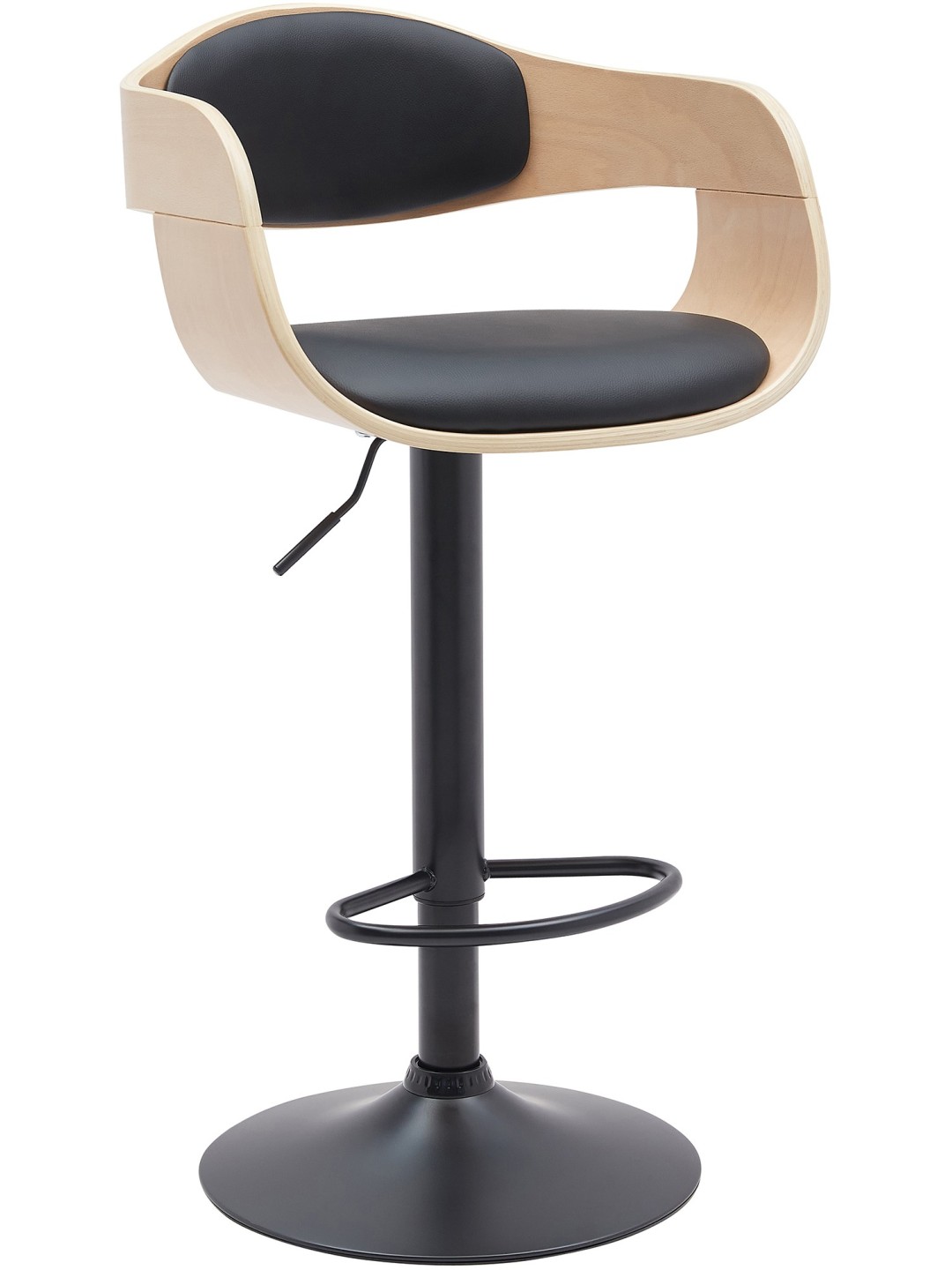 Tabouret de bar Kingston B simili cuir, naturel/noir