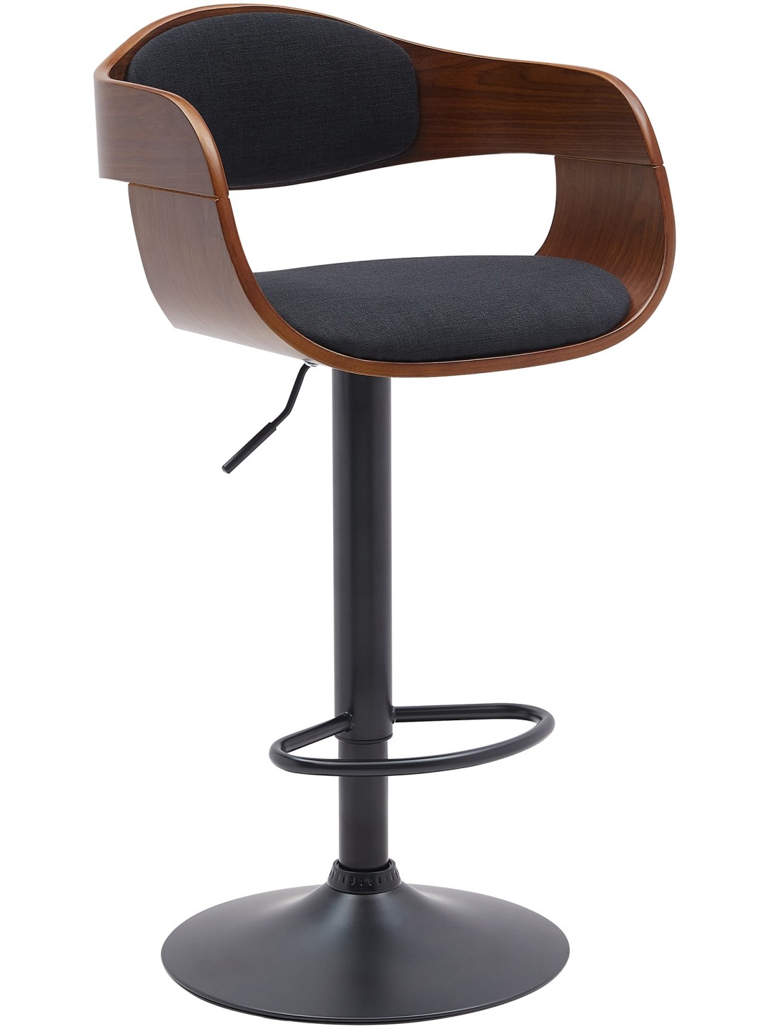 Tabouret de bar Kingston B tissu, noyer/noir