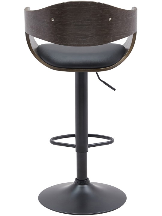 Tabouret de bar Kingston B simili cuir, noir/gris