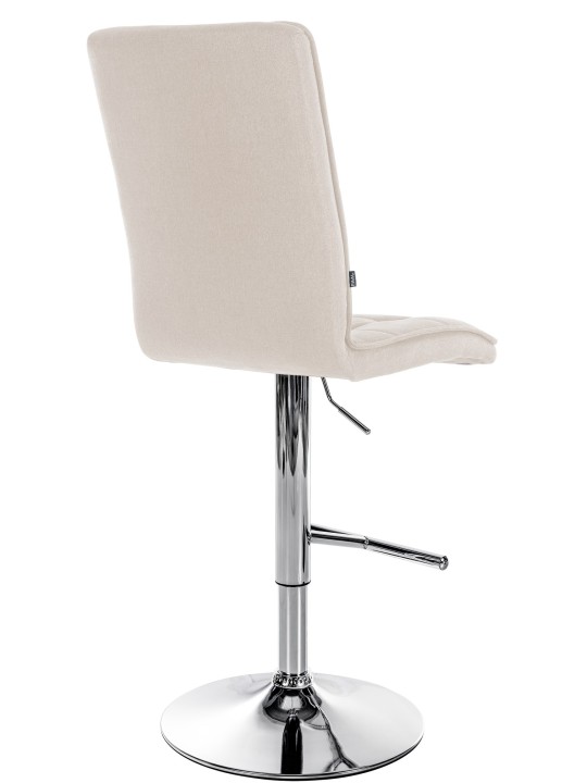 Tabouret de bar Peking V2 tissu chrome, crème